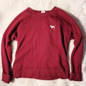 PINK maroon crew neck
